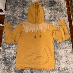 Tentree Mustard Hoodie with Forest Design